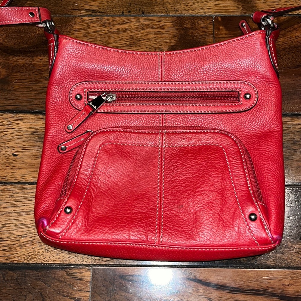 Tignanello Red Multiple Pocket Adjustable Purse